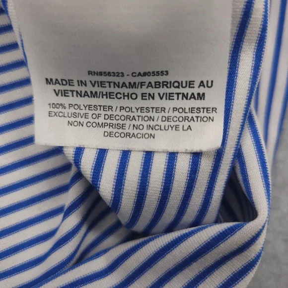 Nike Dri-Fit Polo Golfr Shirt Men's XL Blue White Stiped Standard Fit Polyester‎ - Picture 5 of 12